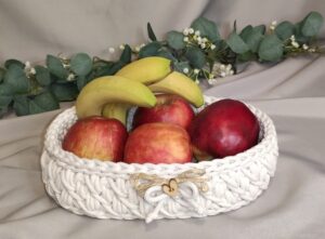 Koszyk na owoce ze sznurka ecru