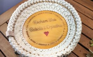 Koszyk organizer handmade z personalizacją – ecru | prezent dla Babci i Dziadka
